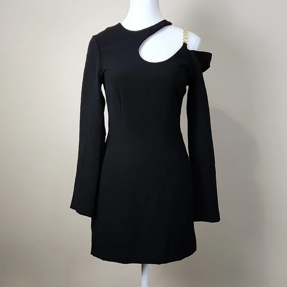 Zara Jacquard, one cold shoulder midi women dress size Medium - Picture 4 of 11